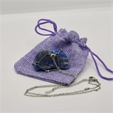 Лазурит 2-5 см, необработанный, с подвеской (серебряная цепочка), Бразилия 1693